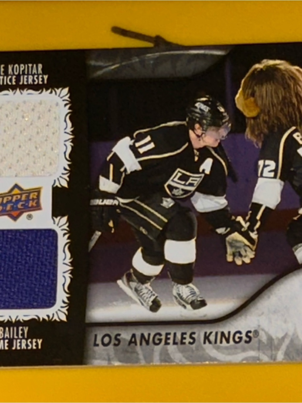 Los Angeles Kings Kopitar Hockey Card with Team Jersey Swatches